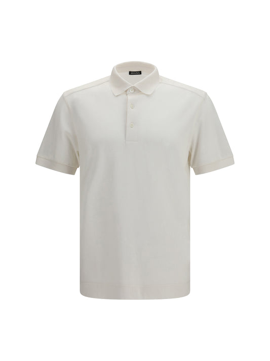 Polo Shirt Cotton-Silk White
