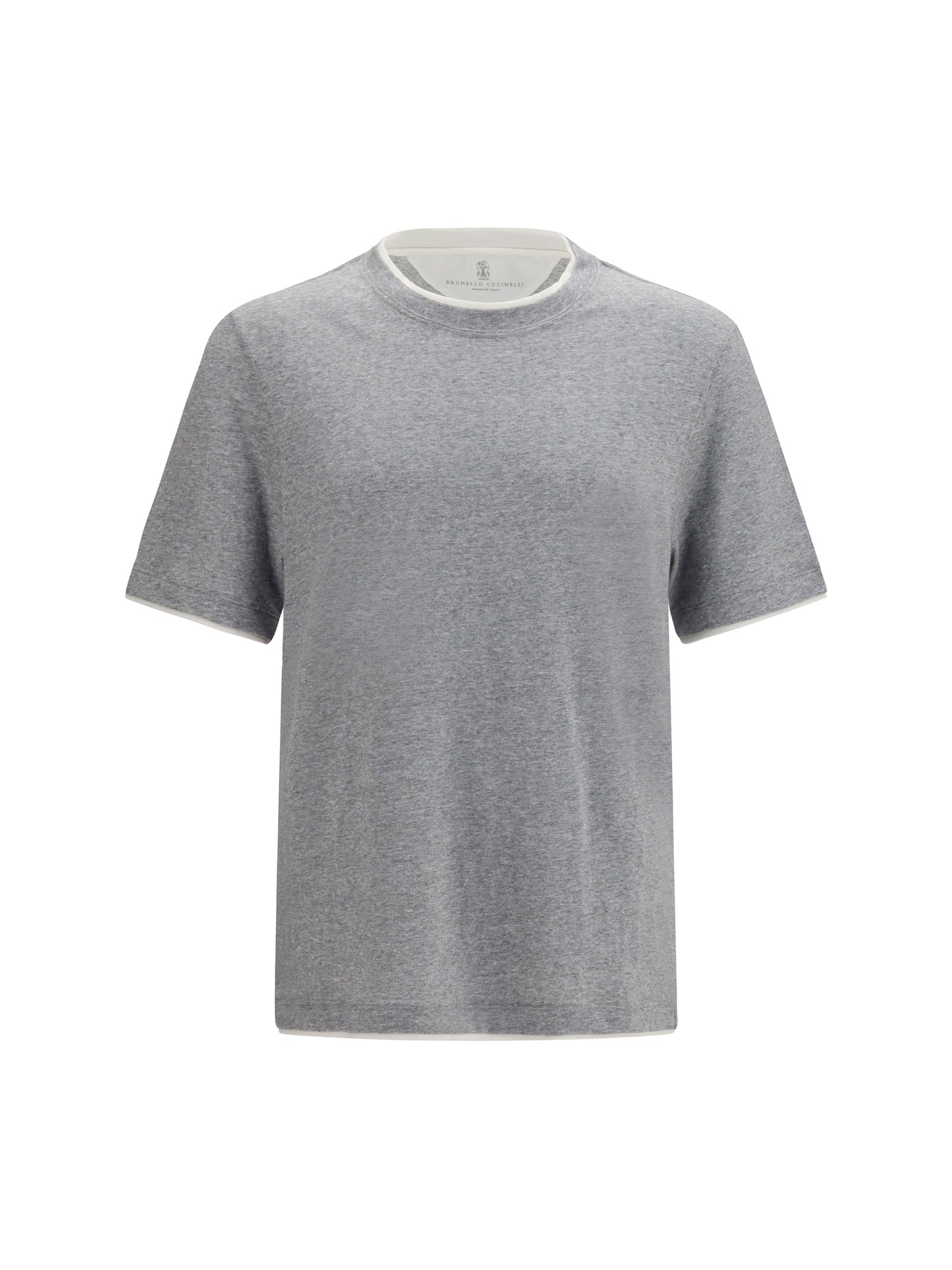 Short-Sleeve Cotton T-Shirt Medium Grey/Off White