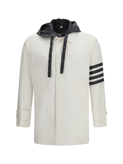 Hooded Bal Collar Jacket White