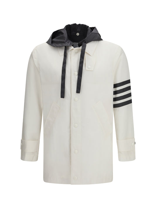 Hooded Bal Collar Jacket White