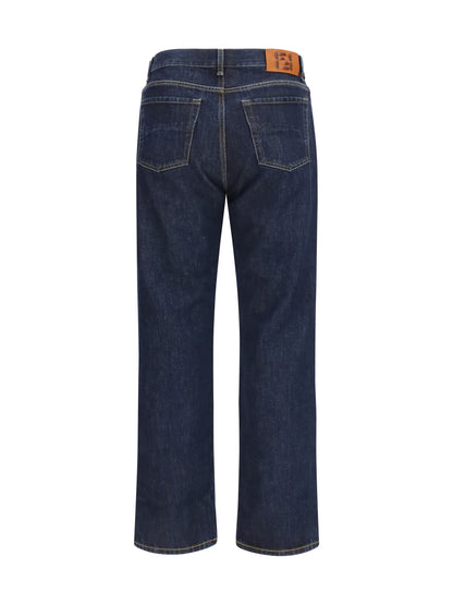 Straight-Leg Jeans Dark Blue Denim