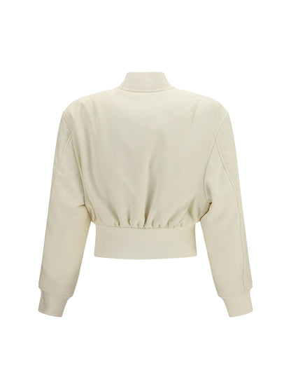 Cropped Bomber Jacket Ivory