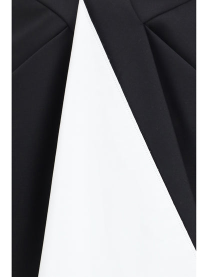 Draped Midi Skirt Double-Faced Wool & Mohair