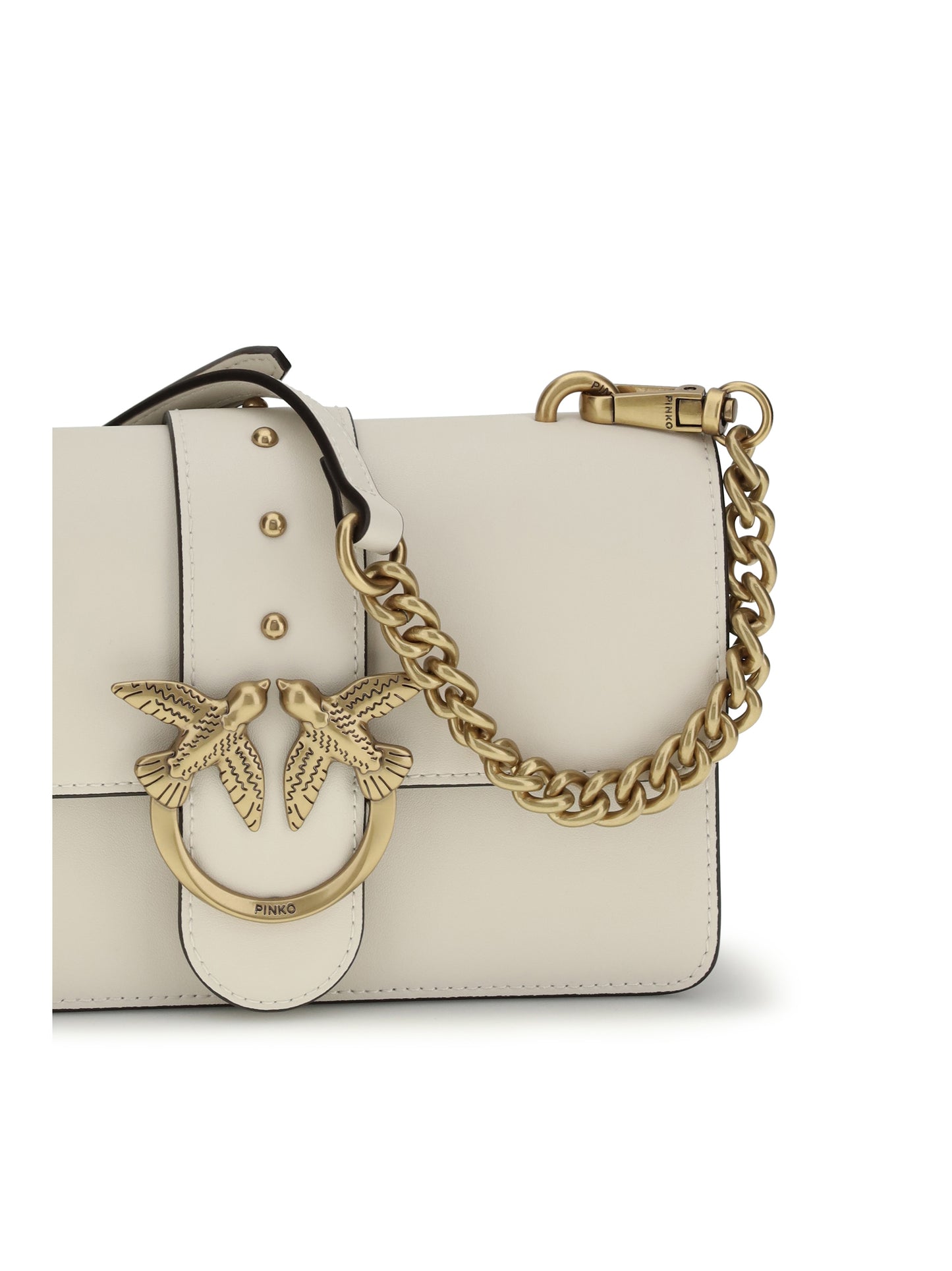 Shoulder Bag Love One White Silk/Antique Gold