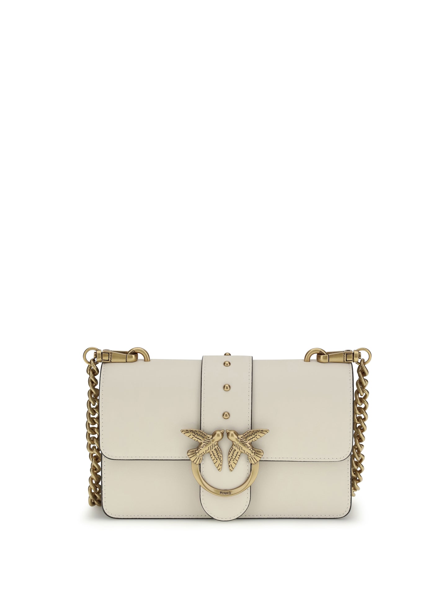 Shoulder Bag Love One White Silk/Antique Gold