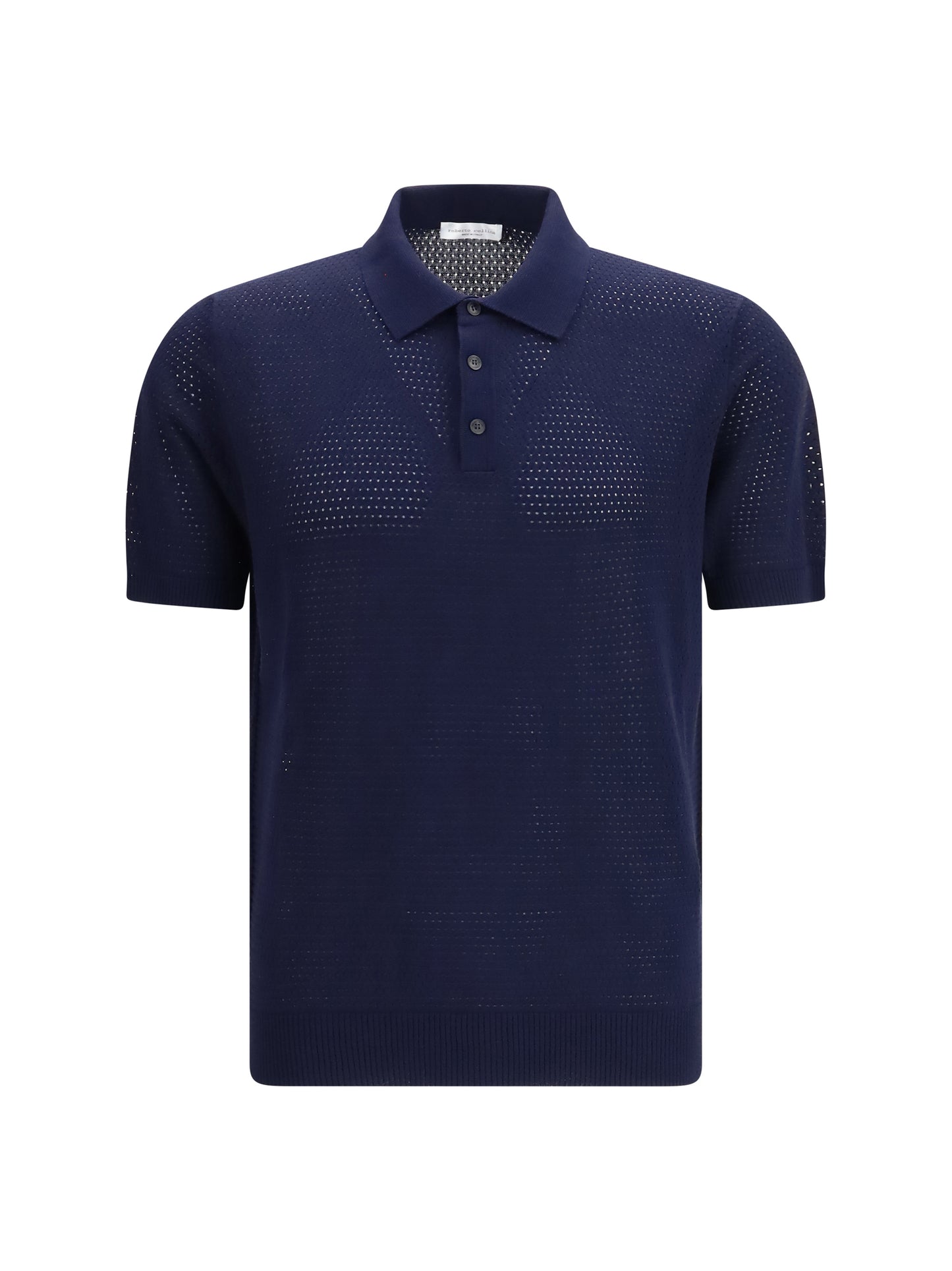 Short-Sleeve Knit Polo Shirt Navy