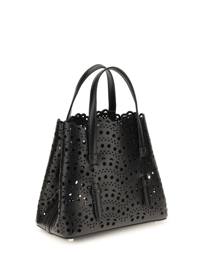 Handbag Mina Black Calf Leather