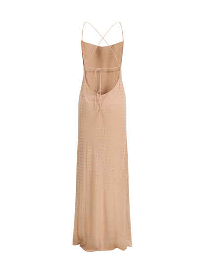Slipdress Long Strass Pink Sfinge