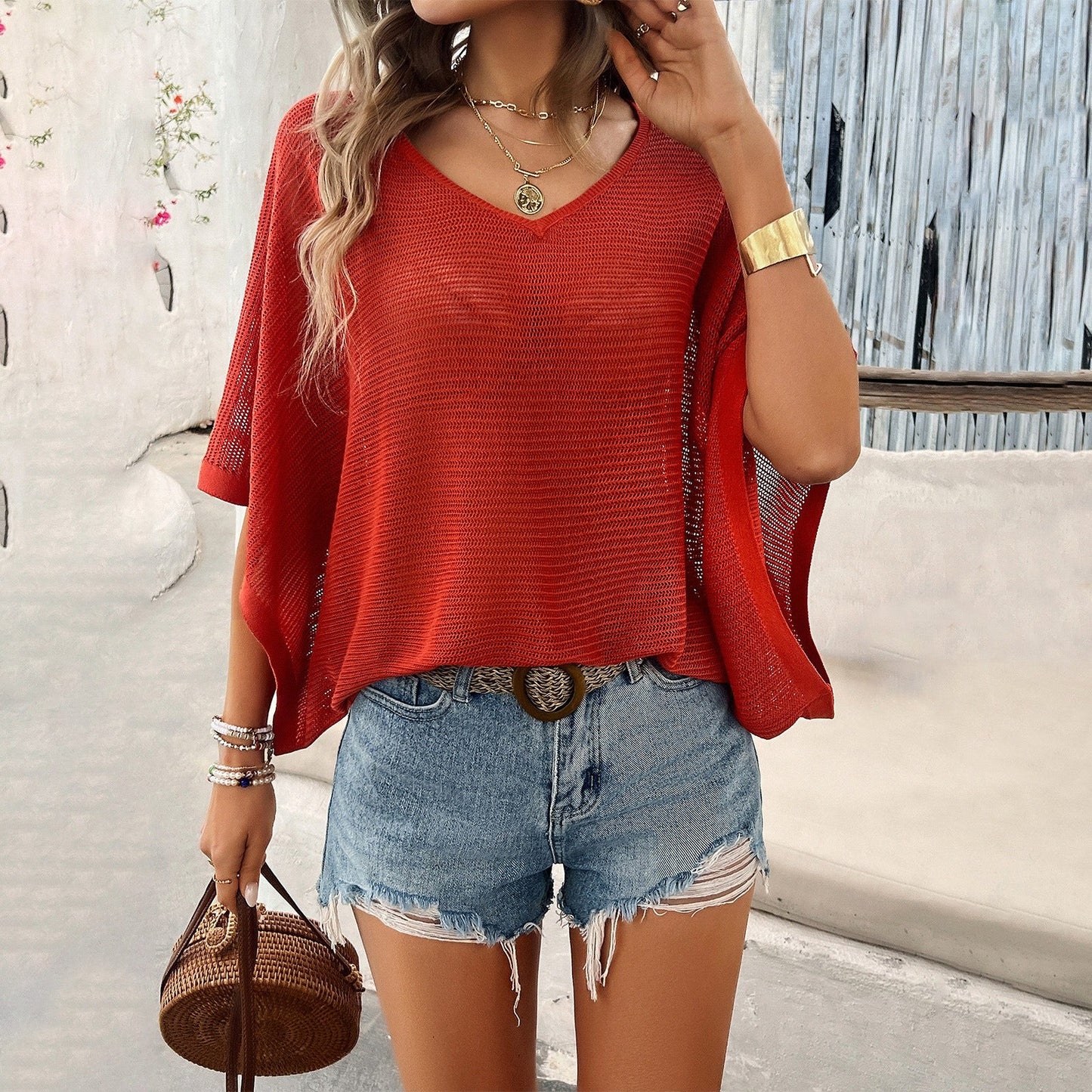 Women’s Spring and Summer Casual Loose Hollow Sweater