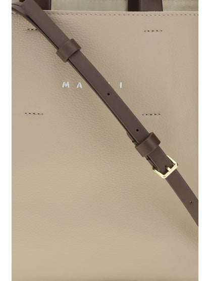 Handbag Museo Mini Moonstone/Dark Burgundy/Coffee