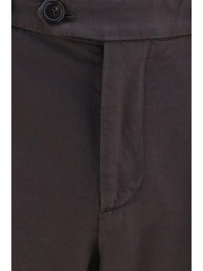 Dyed Cotton Pants Dark Brown