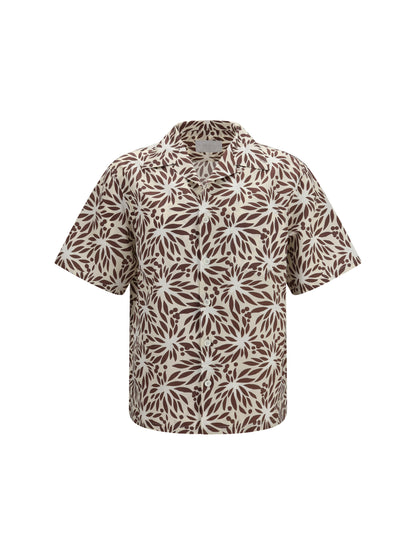 Bowling Shirt Printed Cotton Natural/White