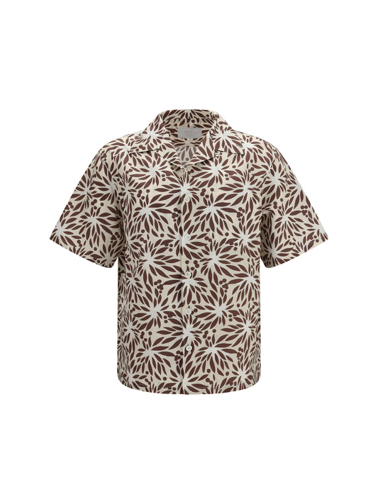 Bowling Shirt Printed Cotton Natural/White