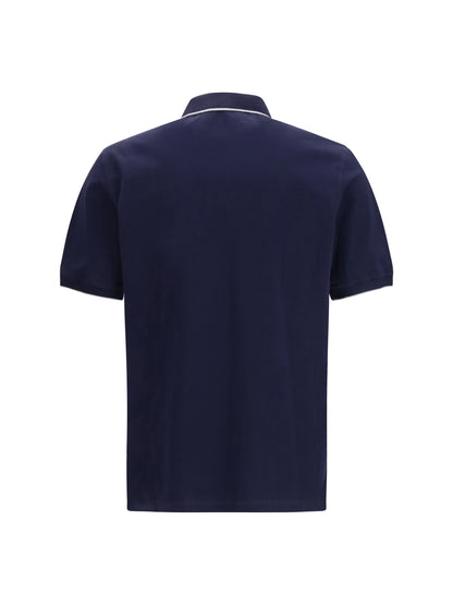 Polo Shirt Cotton Cobalt/Grey