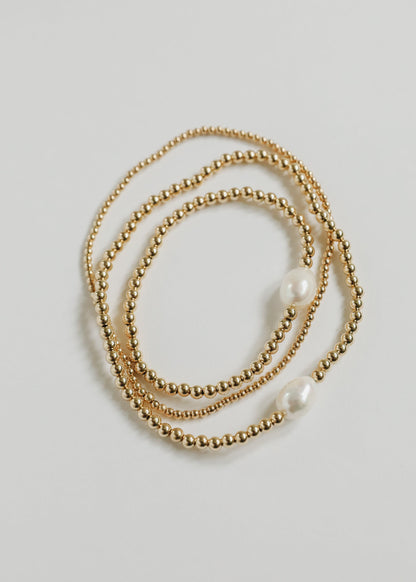 14K Gold Filled || Beaded Stretch Anklet