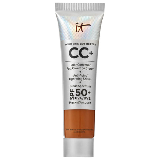 IT Cosmetics CC+ Cream Foundation SPF 50+: Full Coverage, Hydrating, Color Correcting, Anti-Aging - Vegan & Cruelty-Free