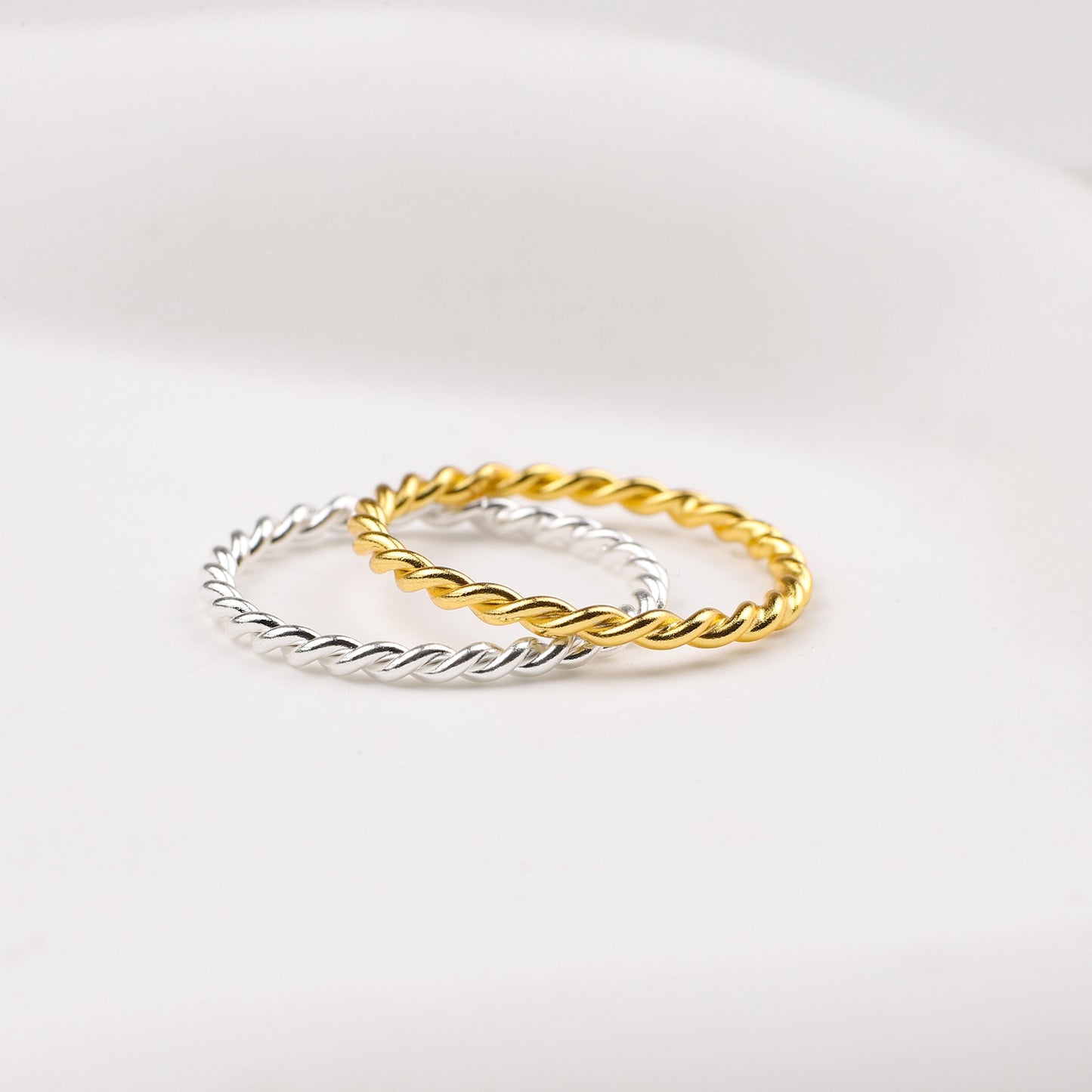 Mint & Lily Dainty Braided Stacking Ring