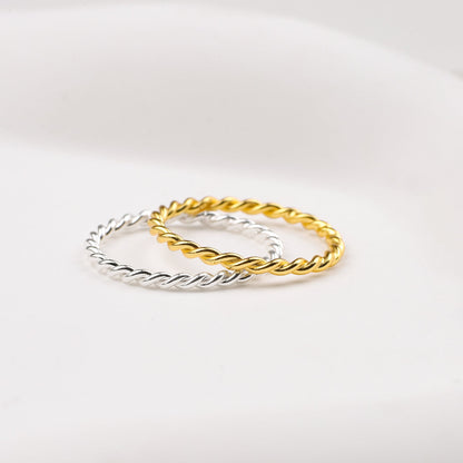 Mint & Lily Dainty Braided Stacking Ring