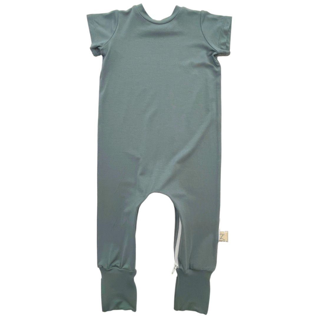 Deep Teal Bamboo Lyocell Zip Romper – Zulily