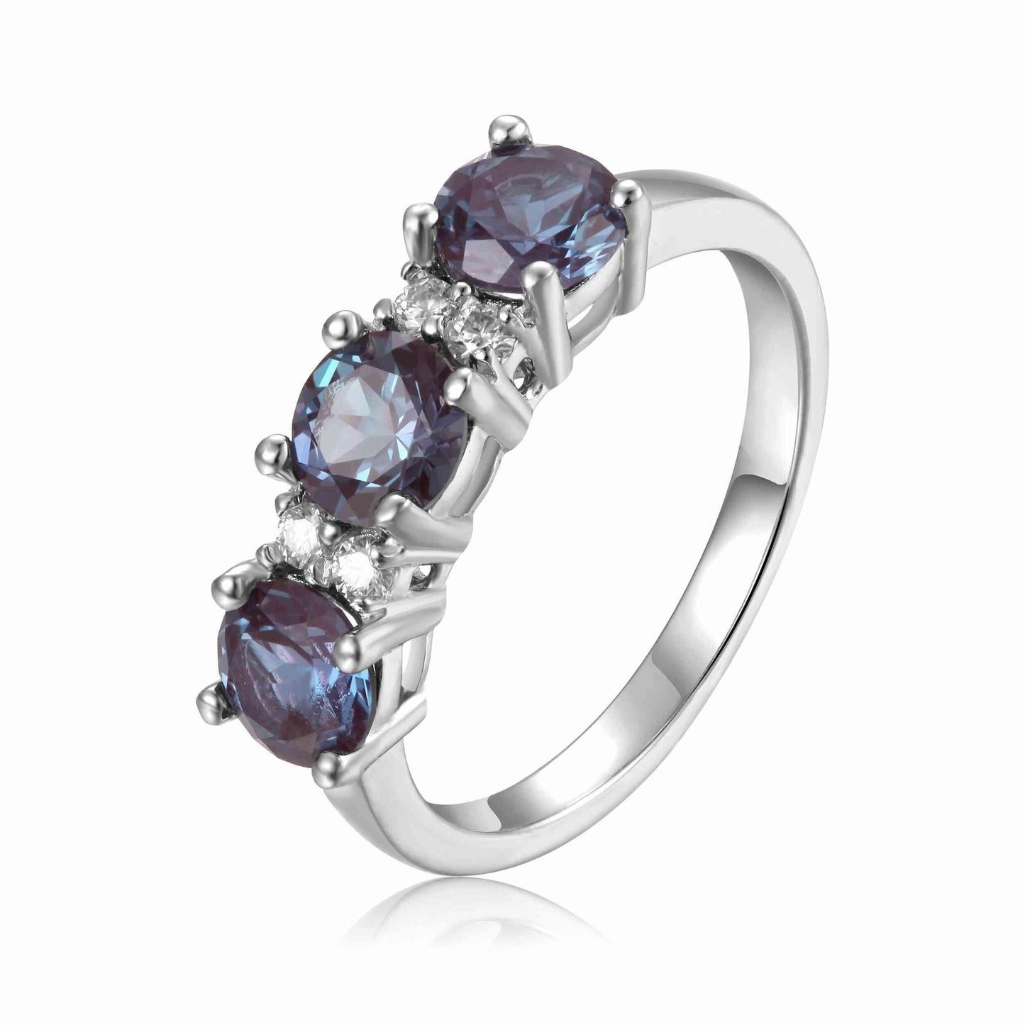 Alexandrite Three Stone Ring
