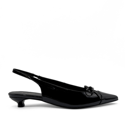 Montecito Slingback Kitten Heels - Black