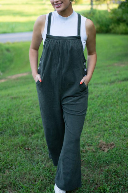 Threaded Pear Reya Pocketed Loose Fit Corduroy Overall