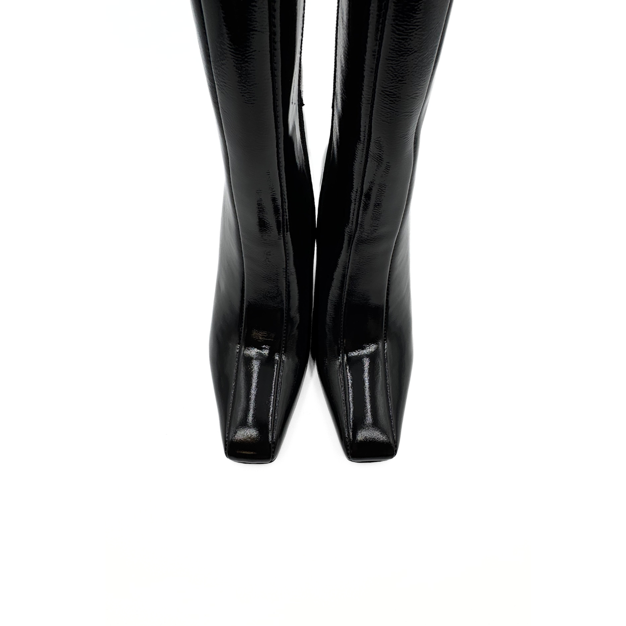 Mishel Patent Leather Knee High Boots - Black