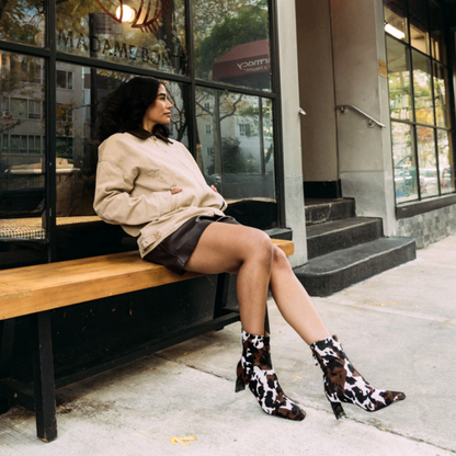 Harlow Cow Hair Booties - Cow Fur