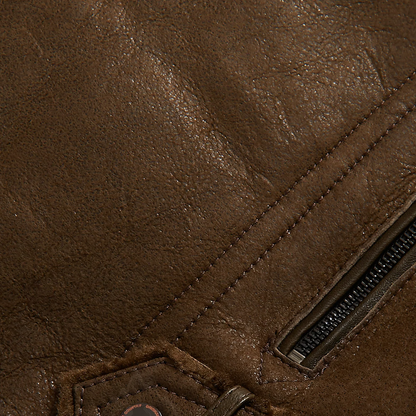 Men’s B3 Real Brown Sheepskin Shearling Aviator Leather Bomber Flying Jacket