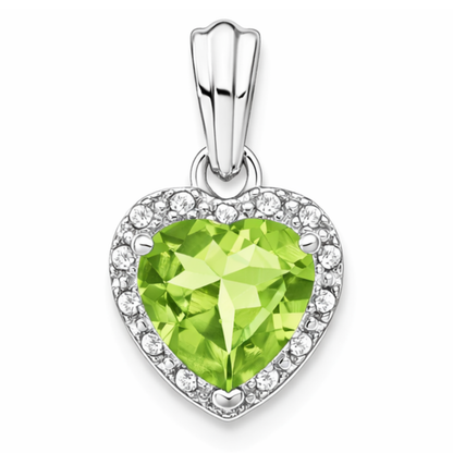 Heart Gemstone and Diamond Halo Pendant