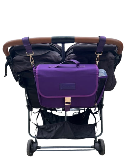 Sarah Wells Deluxe Stroller Caddy Organizer – Insulated, Machine-Washable with Crossbody Strap, Storage Pockets & Luggage Sleeve