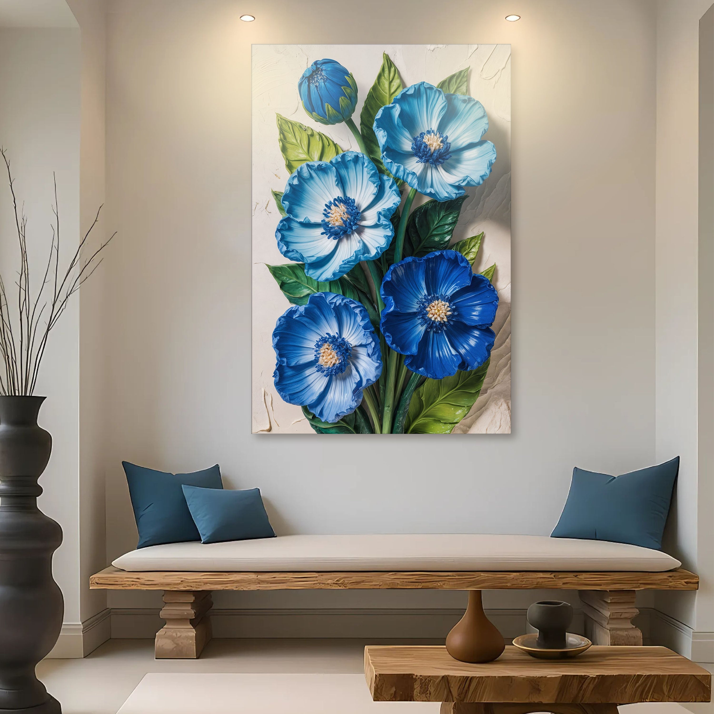 Saleブルーフラワー8091 4枚 Blue Blossom Bouquet Wall Art – Zulily