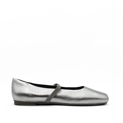 Mary Elastic Mary Janes - Silver