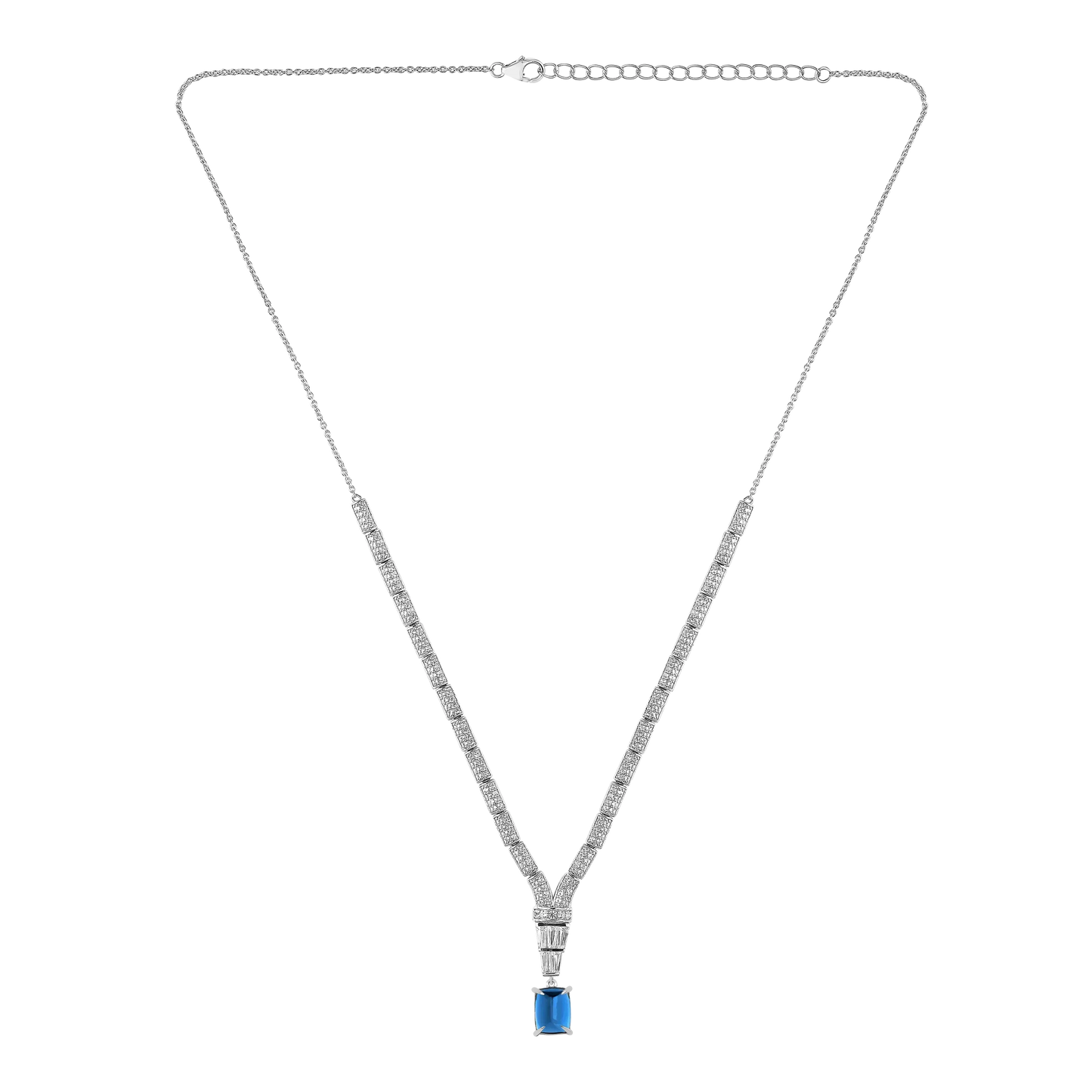 Natural London Blue Topaz Birthstone Necklace