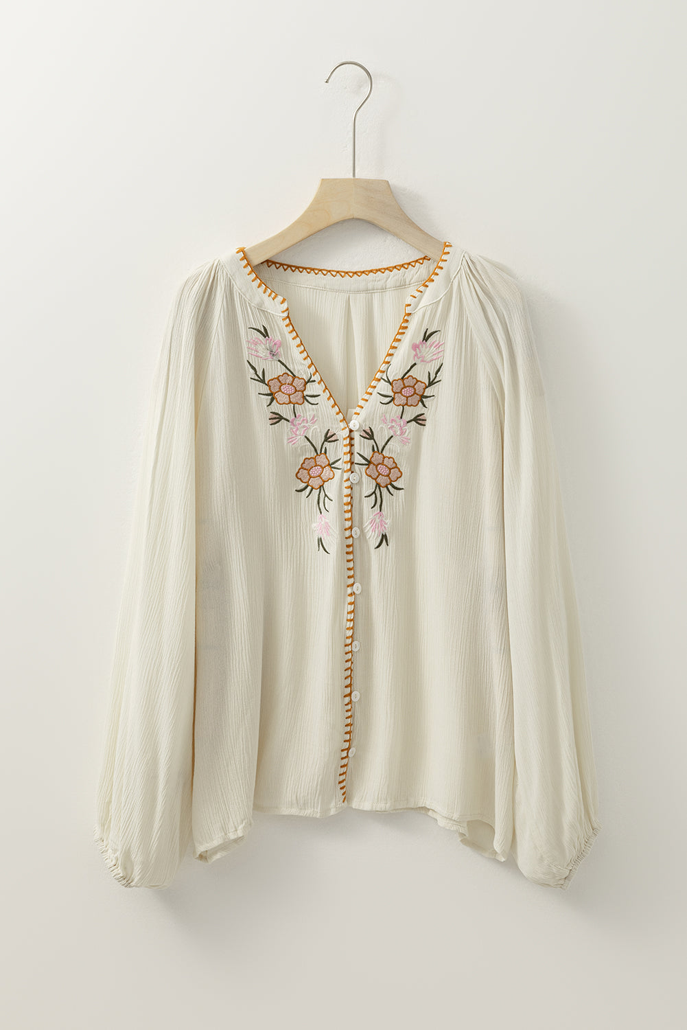 Threaded Pear June Puff Sleeve Loose Shirt