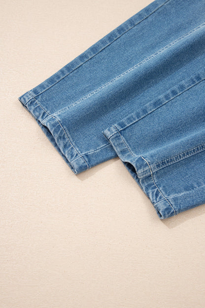 Threaded Pear Hana Wash Cuffed Barrel Jeans