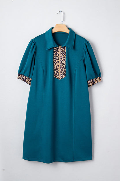 Threaded Pear Keily Zip Collared Mini PLUS Dress