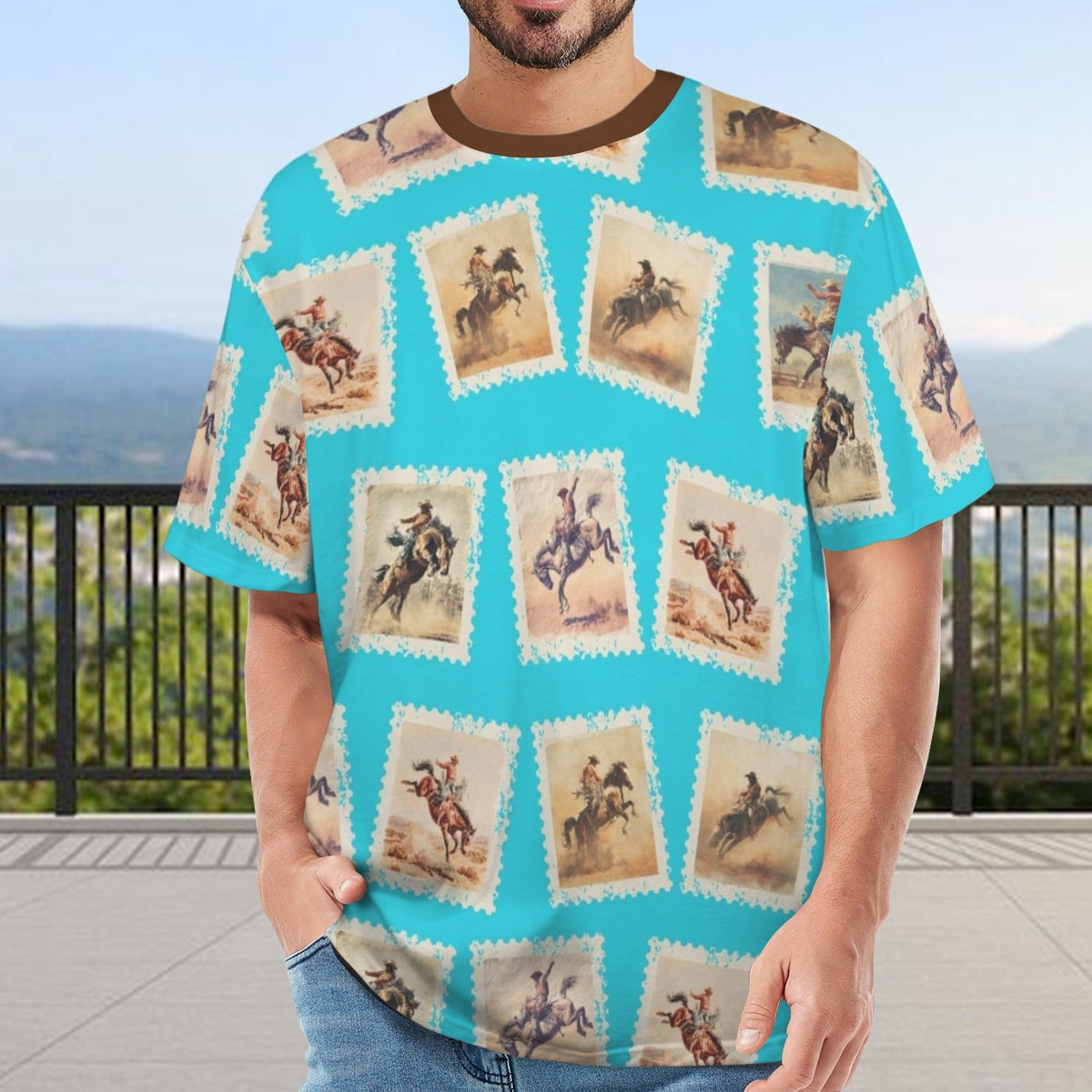 Baha Ranch Stamp Cowboy Oversized T Shirt