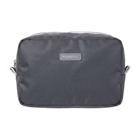 Paravel Fold-Up Wash Kit Negative Nylon Travel Toiletry Bag Flatiron Grey