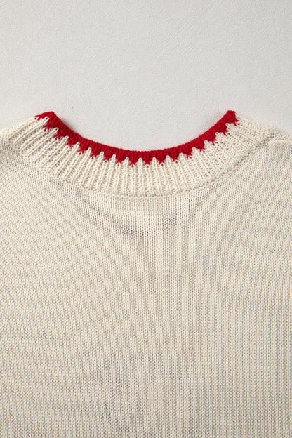 Threaded Pear Emmeline Plaid Crawfish Knit Sweater