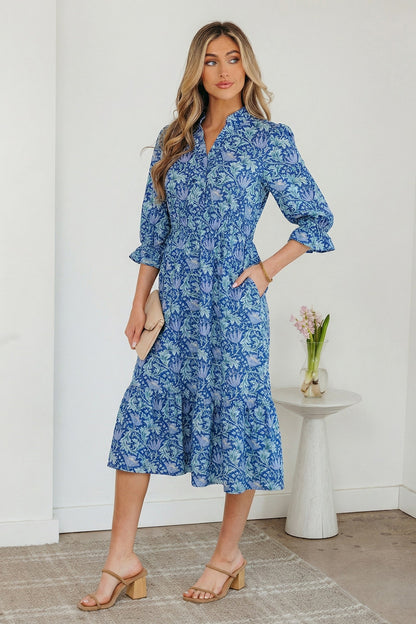 Threaded Pear Athena Bracelet Sleeve Long Dress