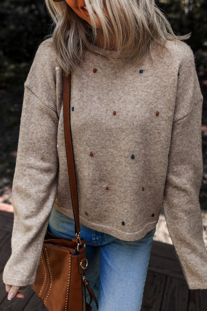 Threaded Pear Abigail Detail Drop Shoulder Sweater