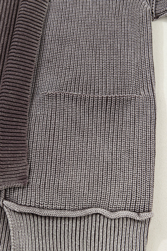 Threaded Pear Sunny Patchwork Knit Open Sweater