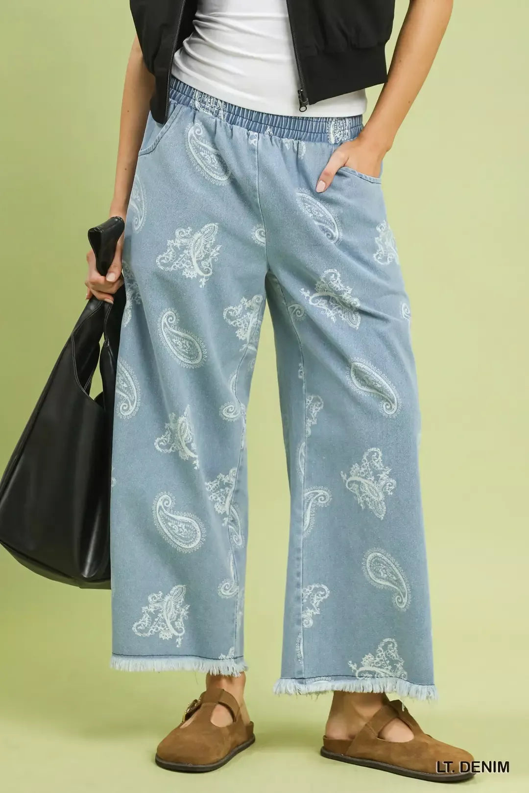 Umgee Denim Paisley Wide-Leg Pants – Zulily