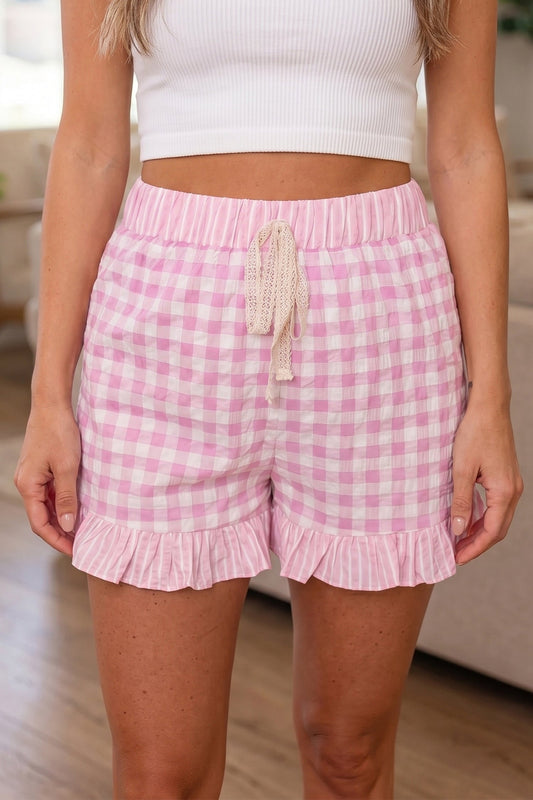 Threaded Pear Arleth Detail Lace Tie Shorts