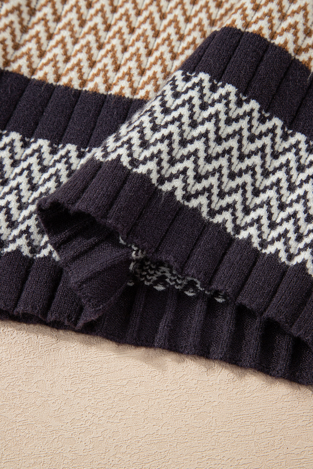 Threaded Pear Avery Ribbed Trim Slim Sweater