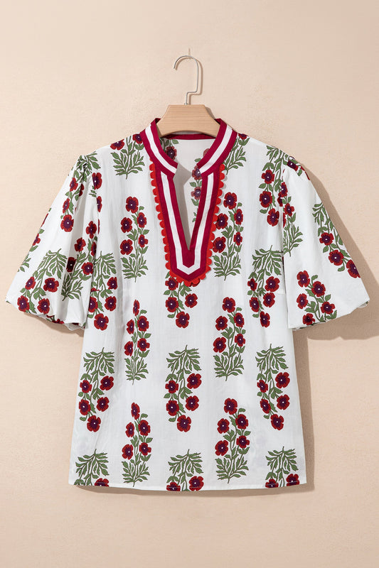 Threaded Pear Katherine Short Sleeve Cotton PLUS Blouse