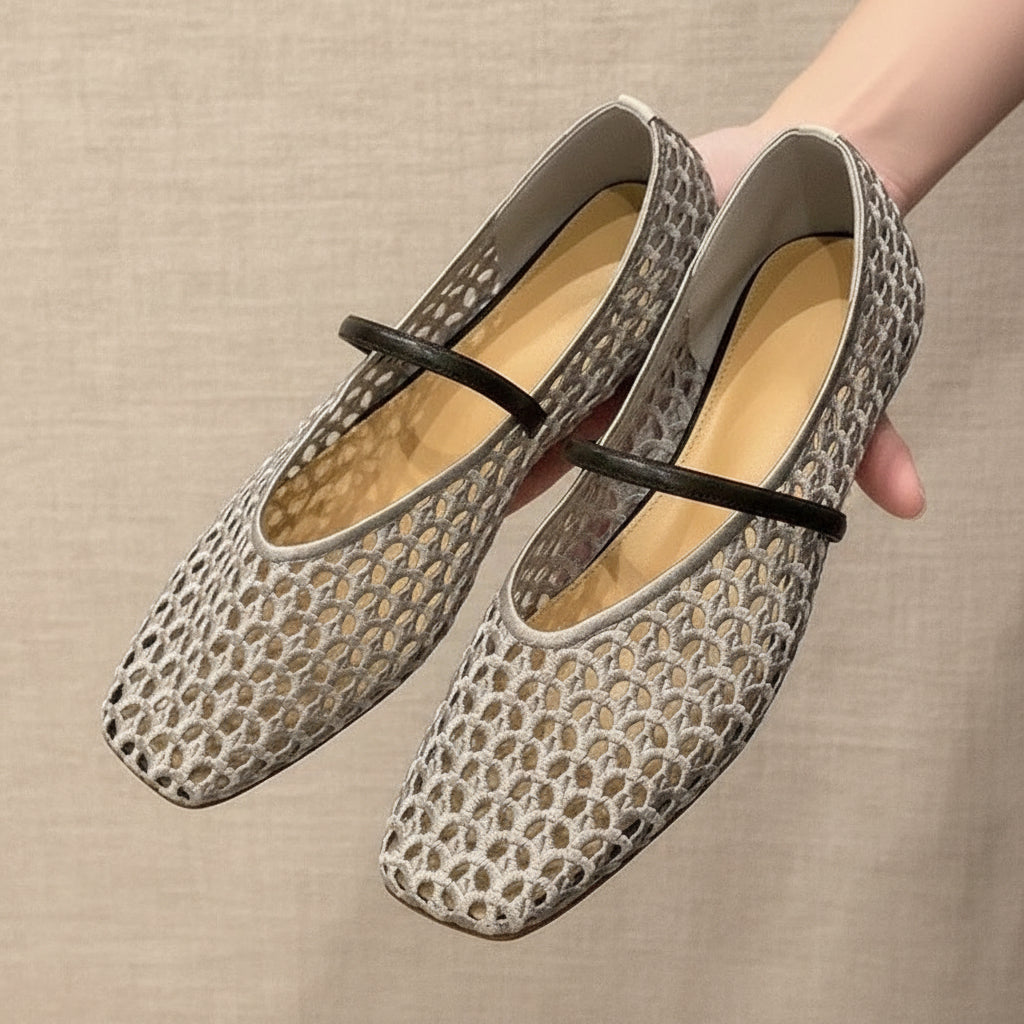 Women's Woven Square Toe Slip-On Pumps – Retro Roman Low Heel – Zulily
