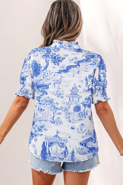 Threaded Pear Maddie Paradise Striped Detail Blouse