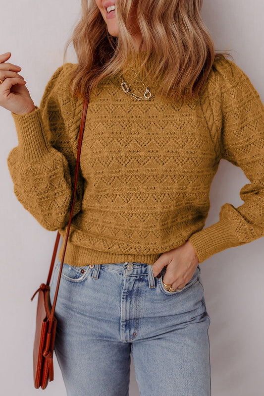 Threaded Pear Aria Edge Balloon Sleeve Sweater